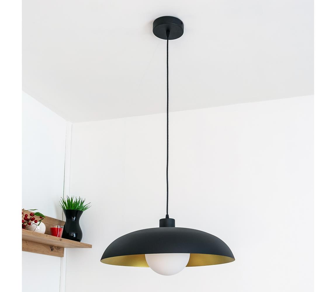 Lampa wisząca na linkę ECLIPSE 1xE27/15W/230V czarna/złota
