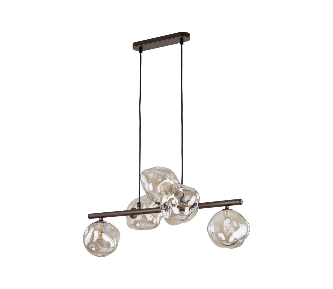 Lampa wisząca na linkach LAVA 5xG9/8W/230V brązowa/przydymiony beż