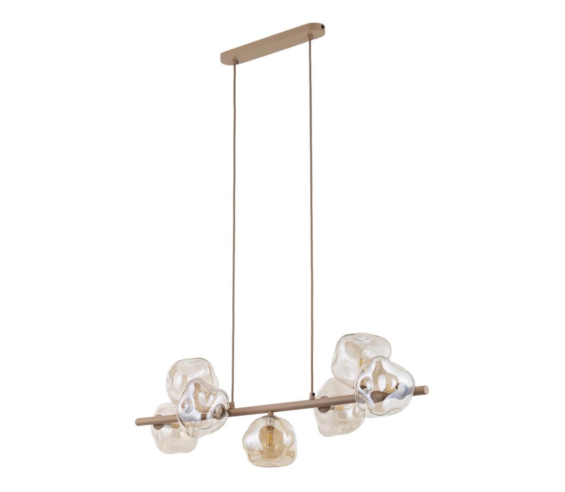 Žyrandol na lince LAVA 7xG9/8W/230V beżowy/przydymiony beżowy