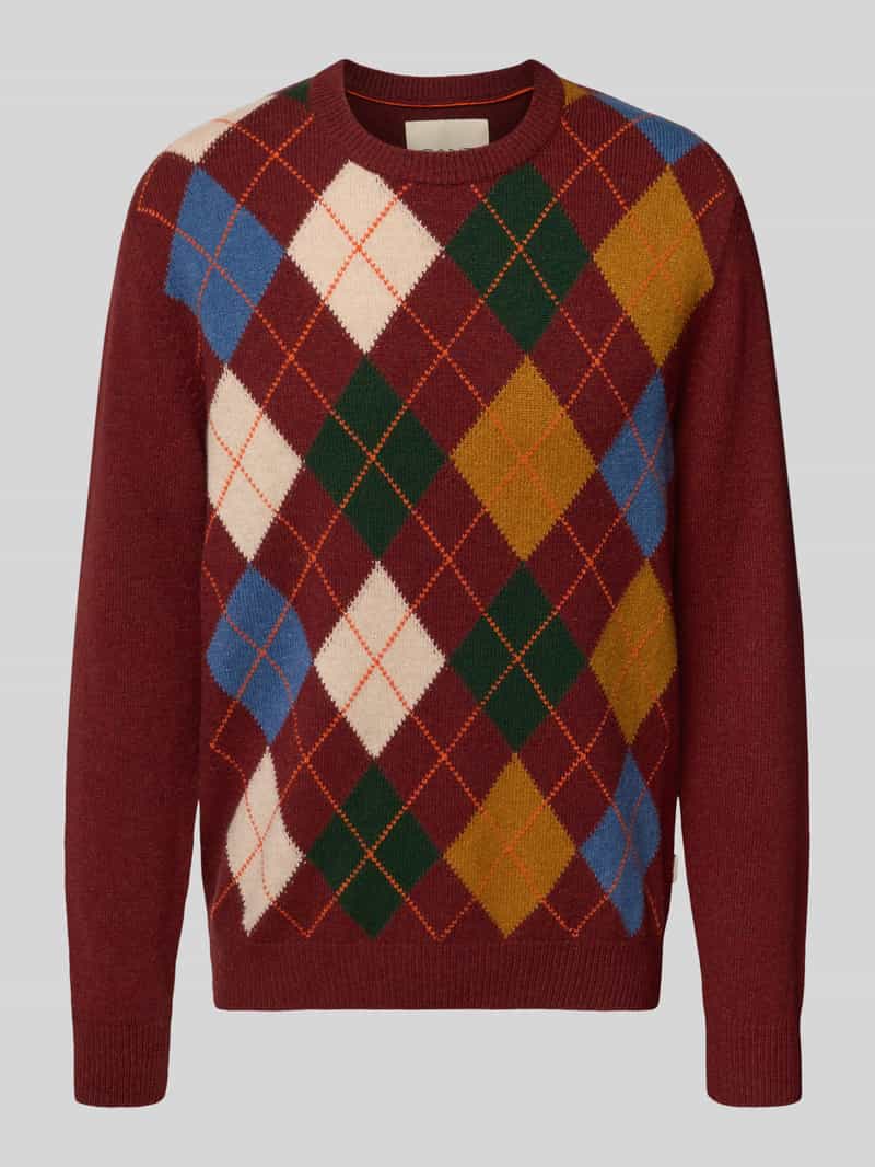 Sweter z dzianiny z okrągłym dekoltem