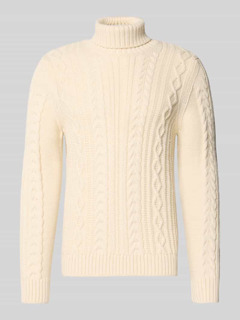 Sweter z dzianiny ze ściegiem warkoczowym model ‘Jacob’