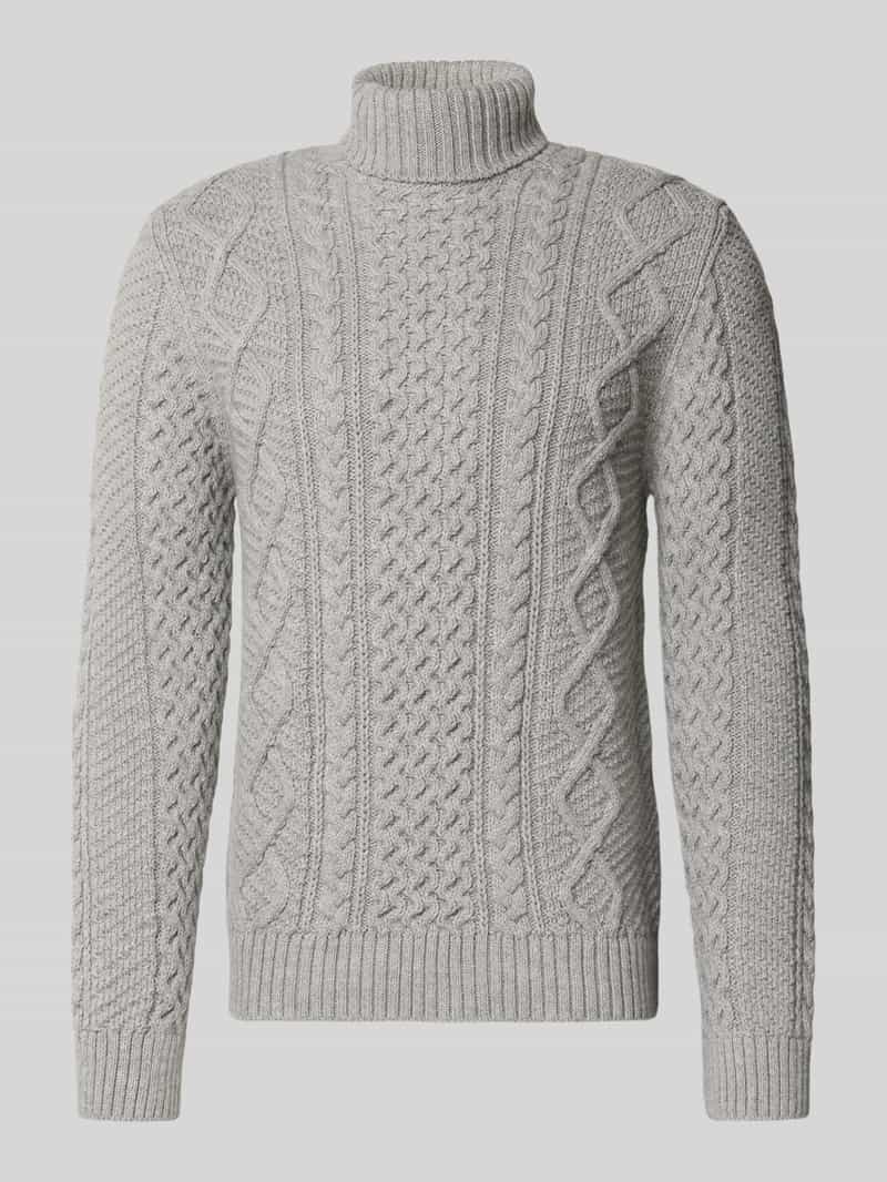 Sweter z dzianiny ze ściegiem warkoczowym model ‘Jacob’