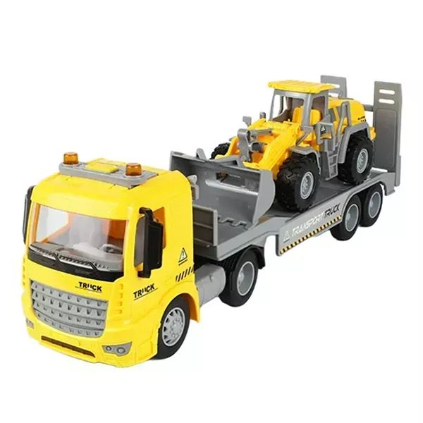 Zestaw zabawkowy z lawetą i maszynami roboczymi