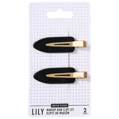 Sister Young Lily Makeup Hair Clips Set klipsy do włosów Black 2 szt.