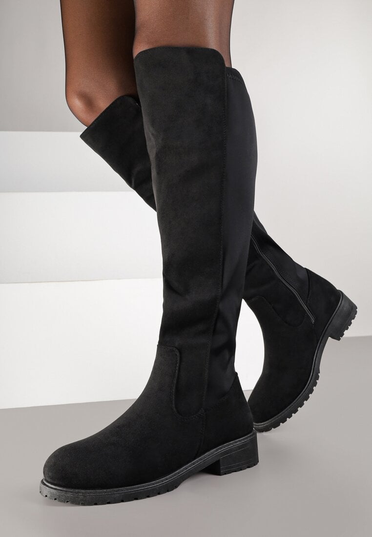 Czarne Kozaki Vices w Stylu Muszkieterek Amlave