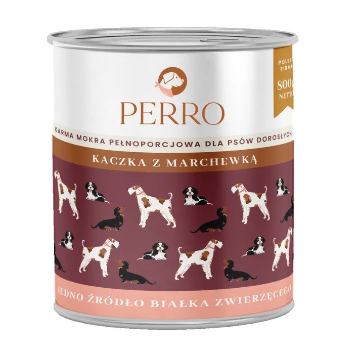 PERRO Kaczka z marchewką - mokra karma dla psa - 800g