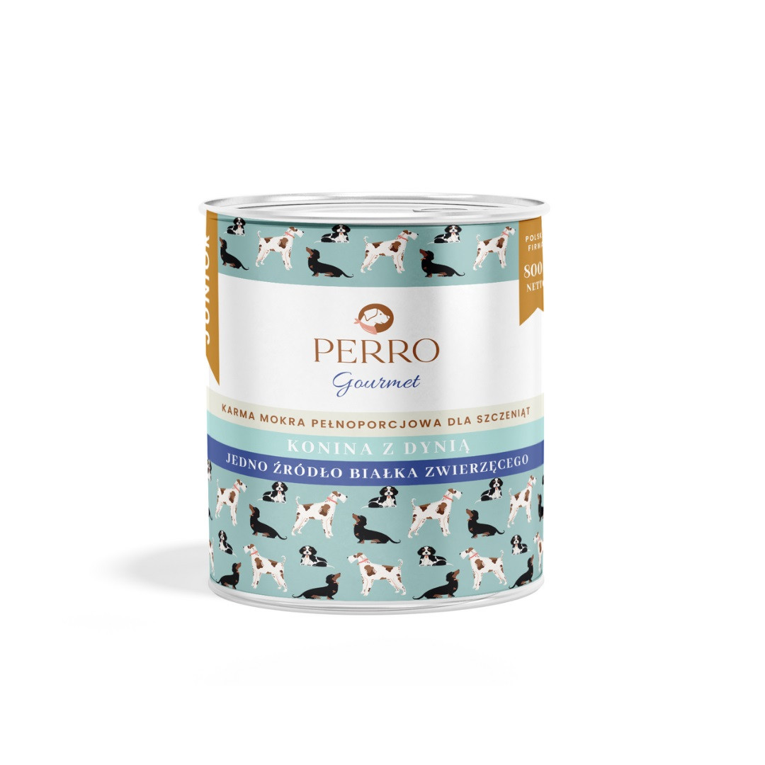 PERRO Gourmet Junior Konina z dynią - mokra karma dla psa - 800g