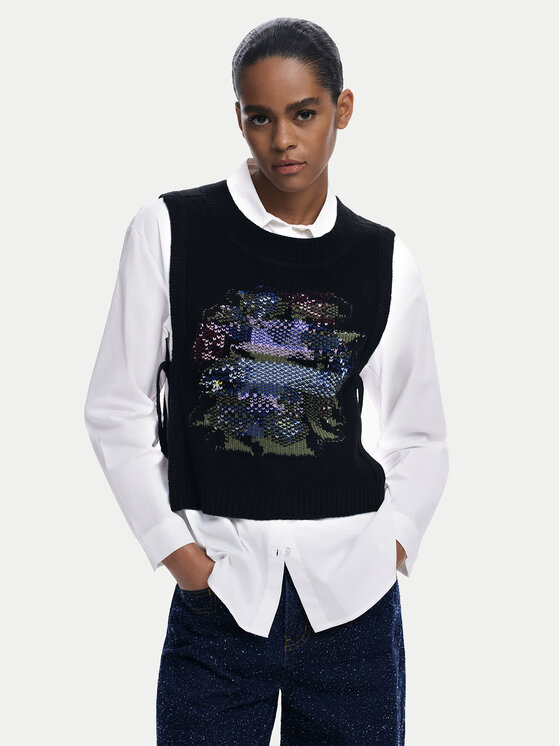 Desigual Koszula Chaleco 25WWCW01 Biały Regular Fit