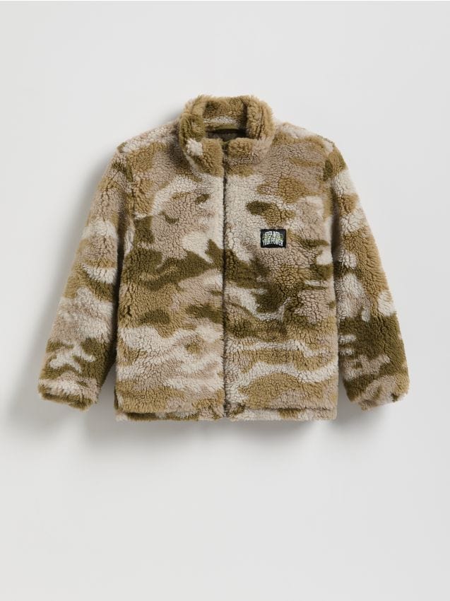 Reserved - Kurtka sherpa - beżowy