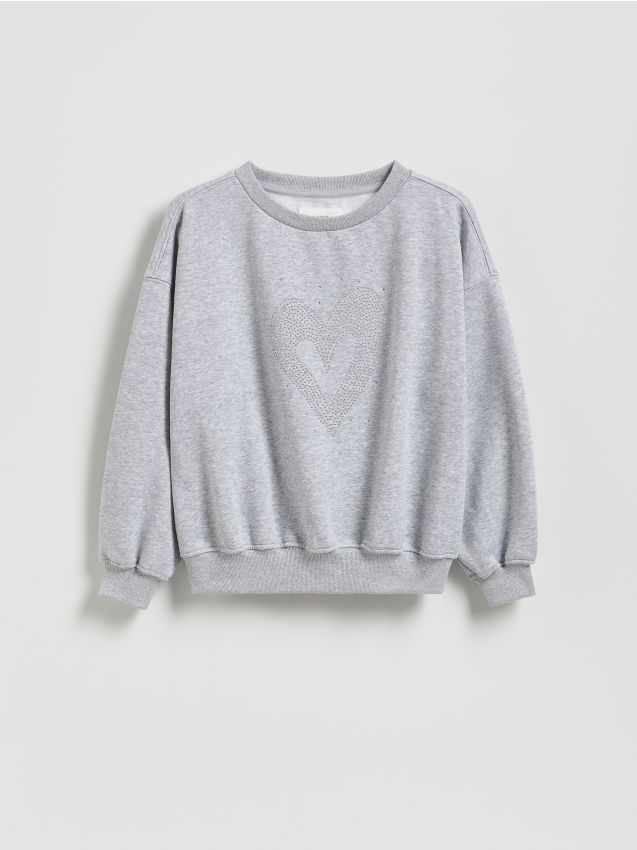 Reserved - Bluza z aplikacją - jasnoszary