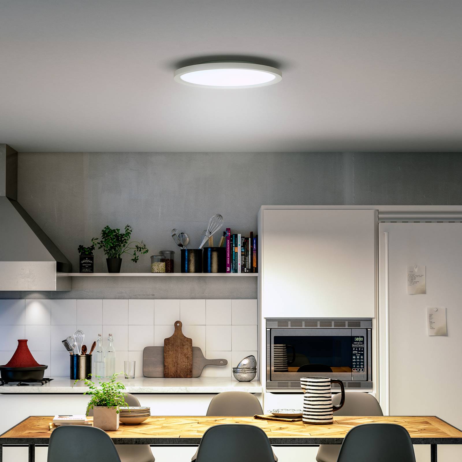 Philips Hue Lampa sufitowa LED White Ambiance Aurelle, Ø 40 cm możliwość ściemniania, biały / opal, salon / jadalnia, metal, nowoczesny