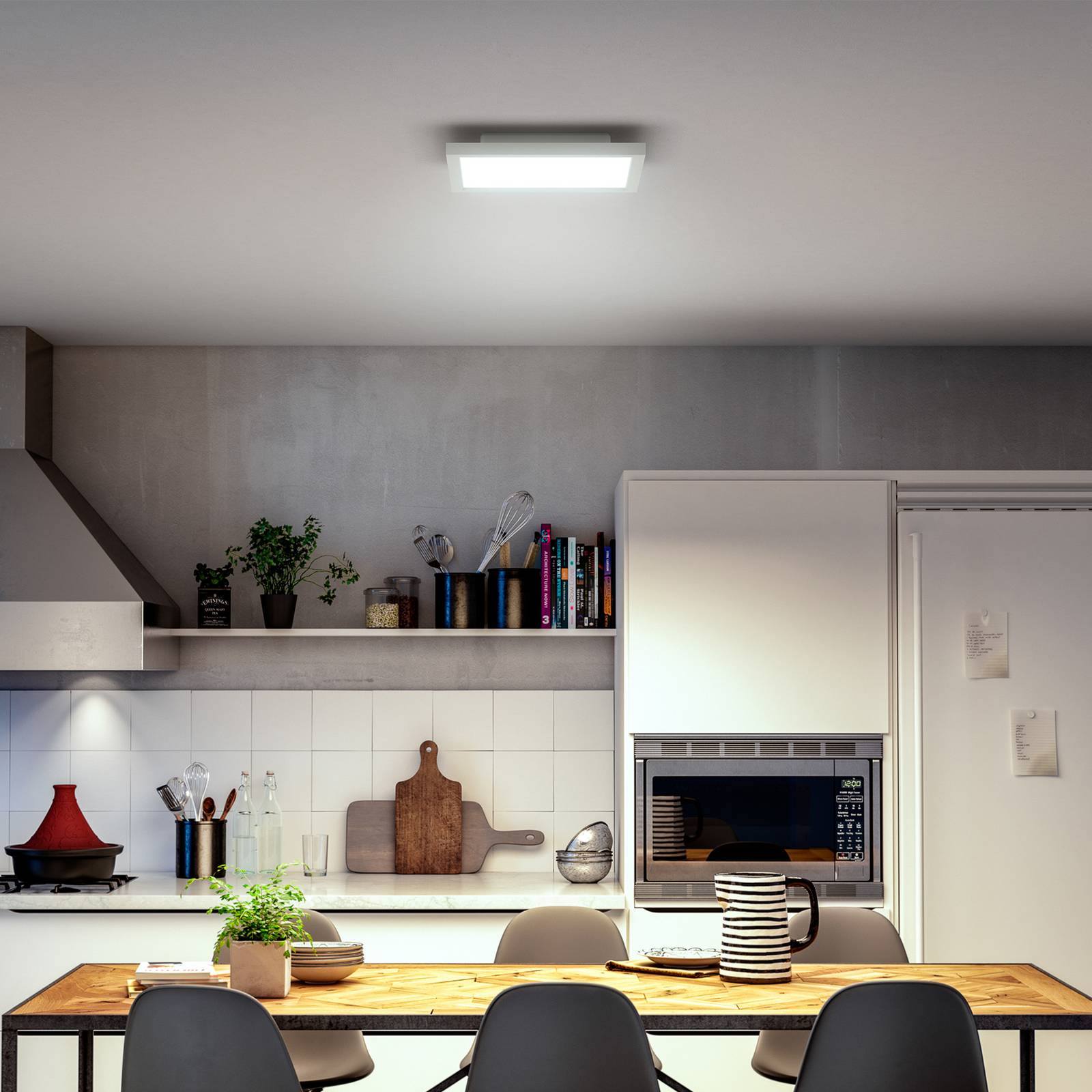 Philips Hue Inteligentna lampa sufitowa Aurelle, możliwość ściemniania, biały / opal, salon / jadalnia, aluminium, nowoczesny