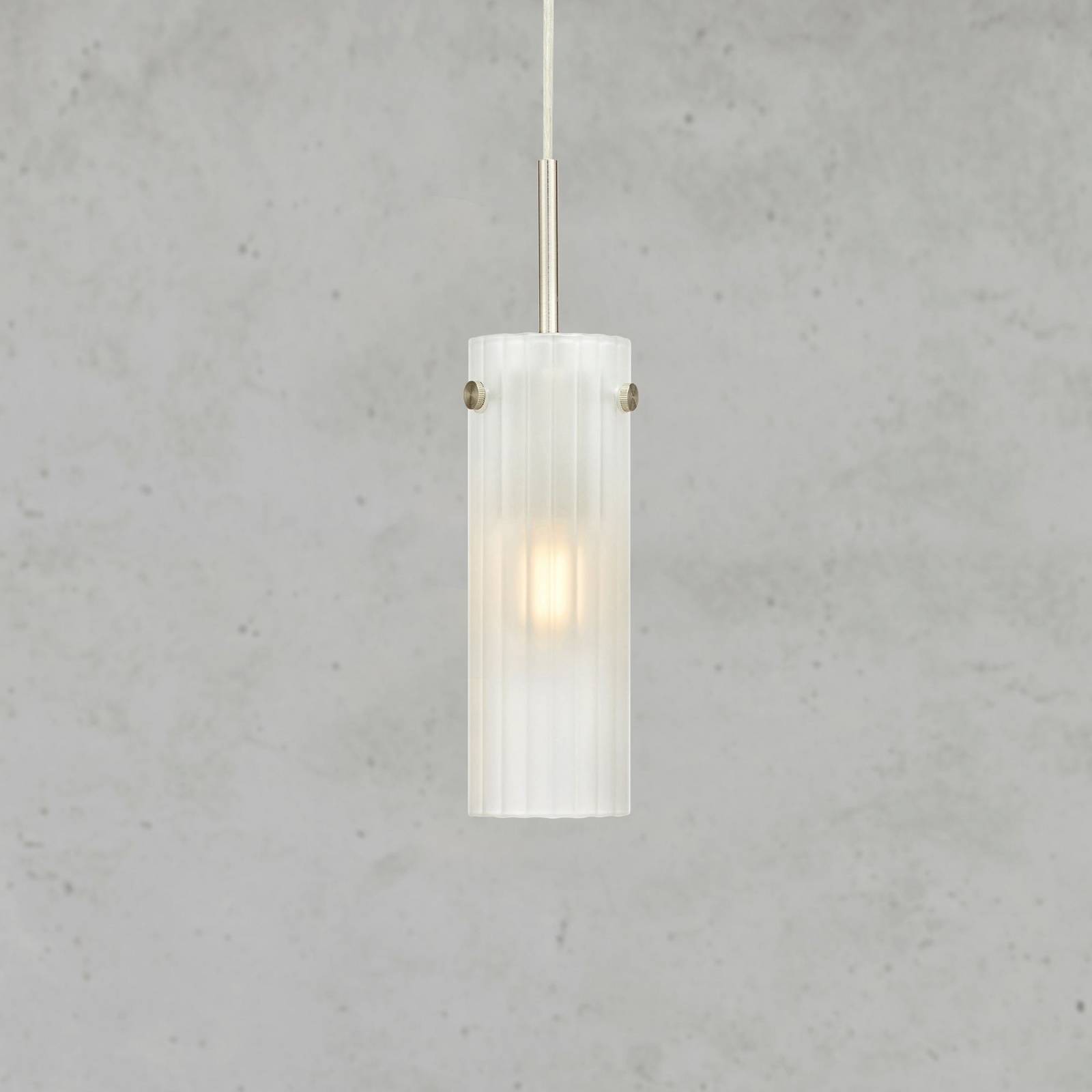 Markslöjd Żyrandol Tibia, wtyczka, biały/niklowy, Ø 7 cm Tibia, biały / opal, salon / jadalnia, szkło