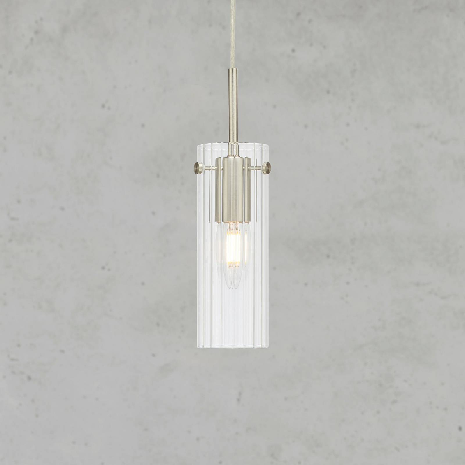 Markslöjd Żyrandol Tibia, wtyczka, przezroczysty/niklowy, Ø 7 cm Tibia, przezroczysty / transparentny, salon / jadalnia, szkło