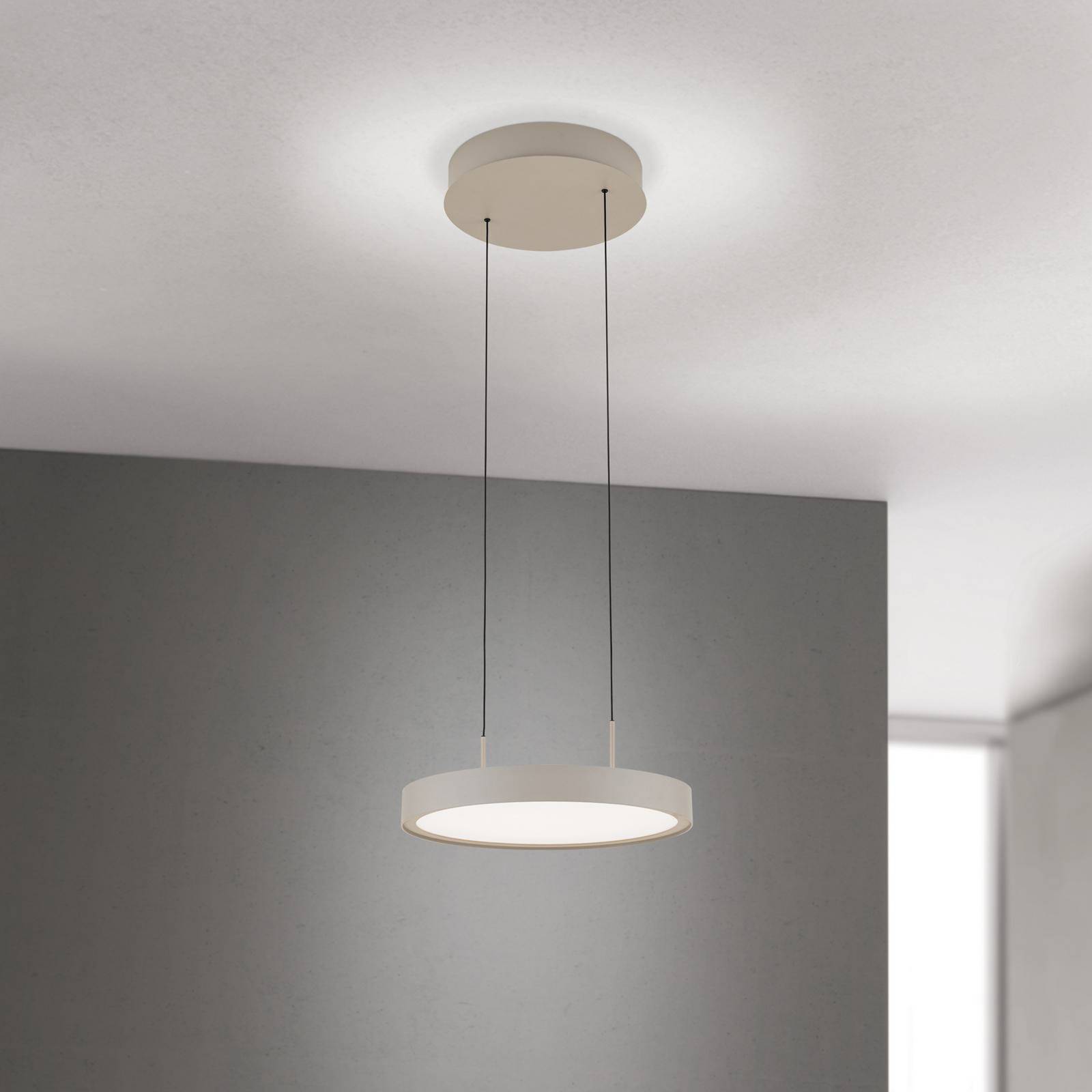 ORION Lampa wisząca Teide, możliwość ściemniania, kremowy / amber, salon / jadalnia, aluminium, nowoczesny