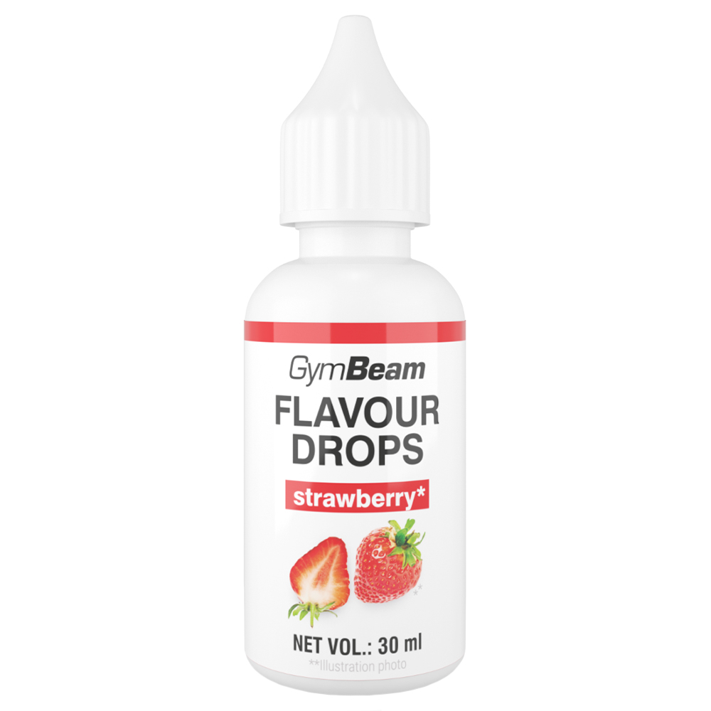 GymBeam Flavor Drops, krople aromatyzujące, strawberry, 30 ml