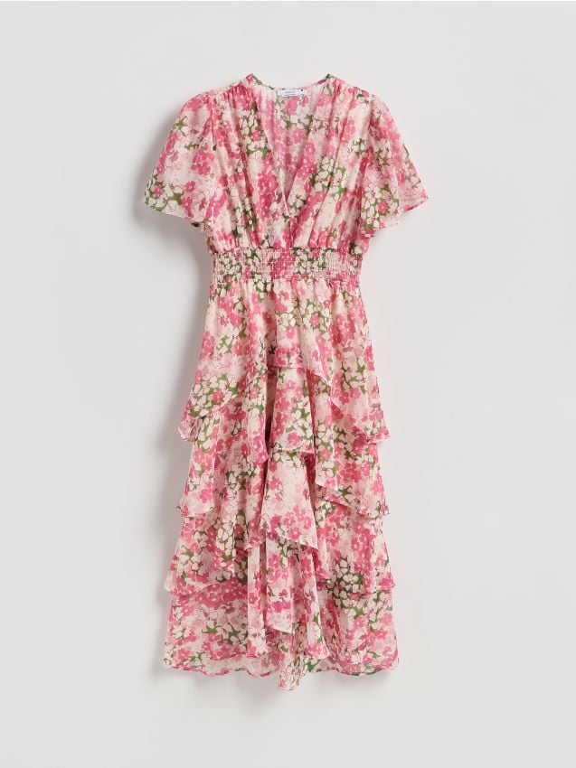 Reserved - Sukienka w kwiaty - wielobarwny