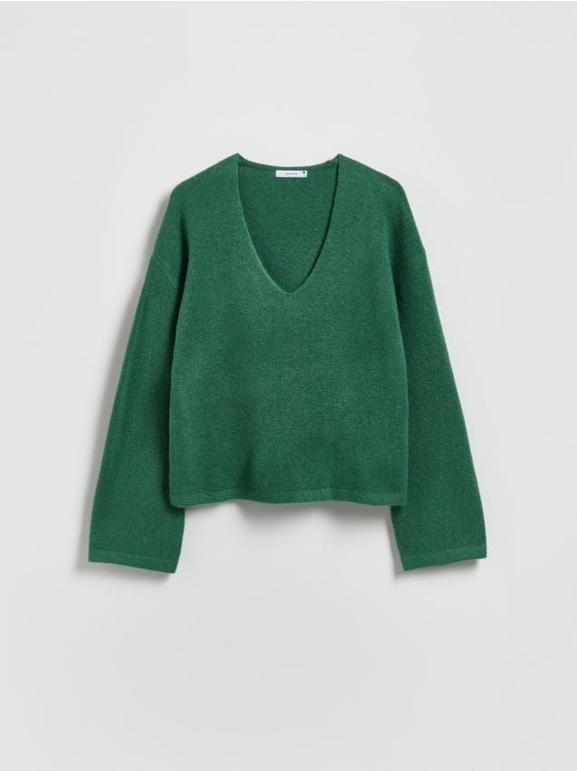 Reserved - Sweter z szerokimi rękawami - morski