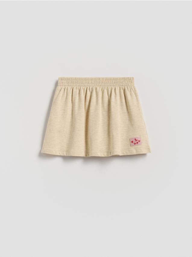 Reserved - Dzianinowa spódnica z wiskozą - kremowy