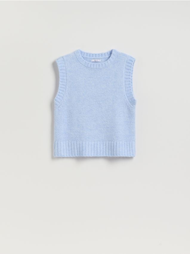 Reserved - Kamizelka z domieszką wełny - jasnoniebieski