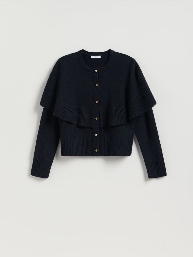 Reserved - Kardigan z ozdobnymi guzikami - granatowy