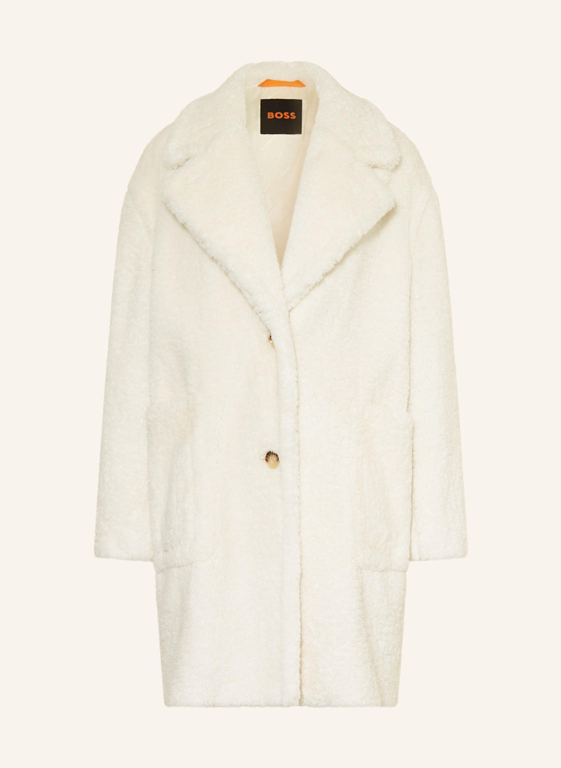 Boss Płaszcz Z Pluszowego Materiału Catedy weiss