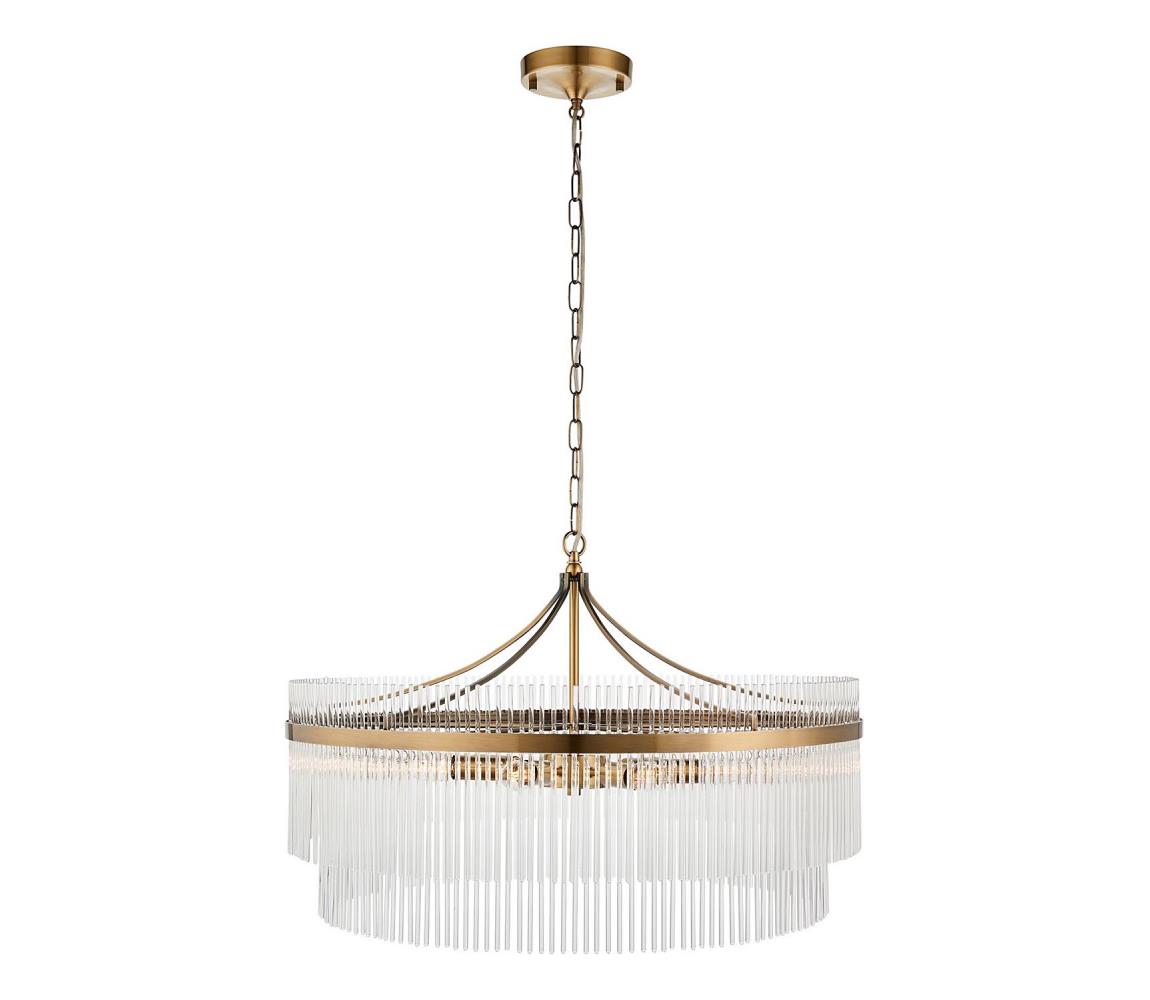 Endon 112574 - Żyrandol na łańcuchu MARIETTA GRAND 7xE14/7W/230V mosiężny/przezroczysty