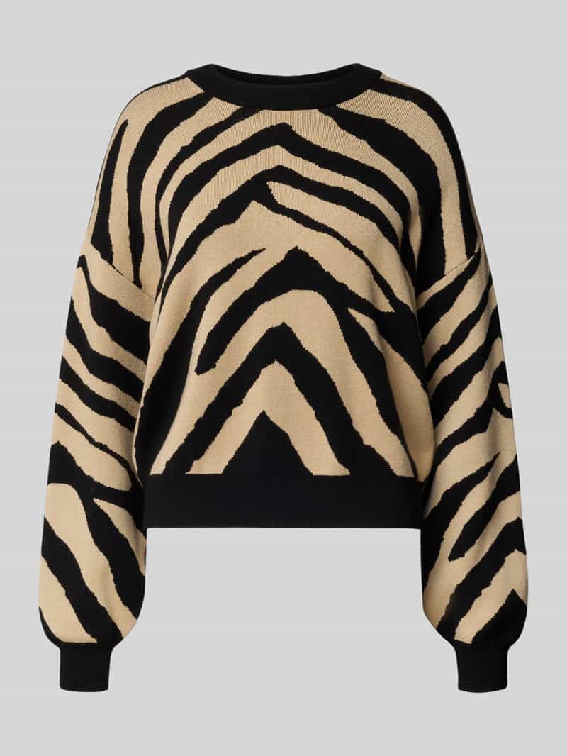 Sweter z dzianiny z okrągłym dekoltem model ‘CHARLOTT’