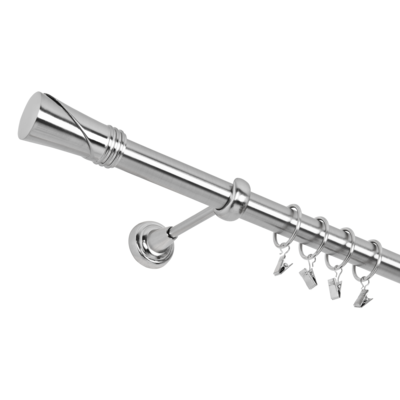 Karnisz pojedynczy 25 mm efekt stali I 160 cm Duncan żabka