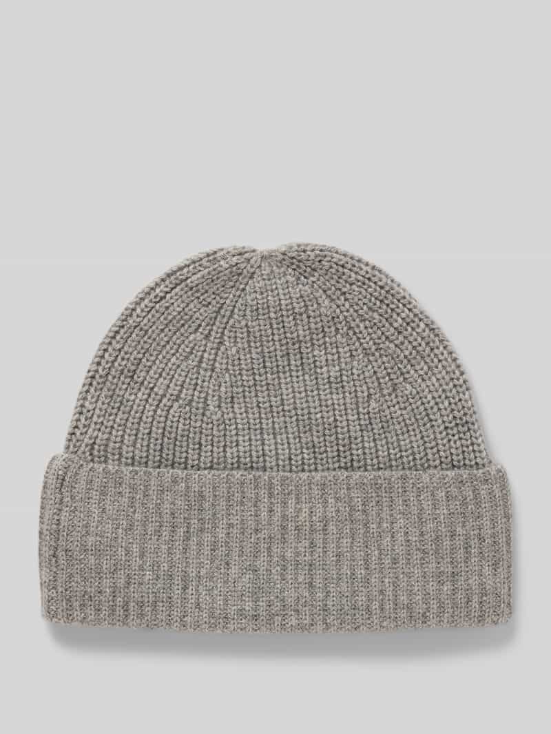Czapka z dzianiny z kaszmiru z szerokim brzegiem