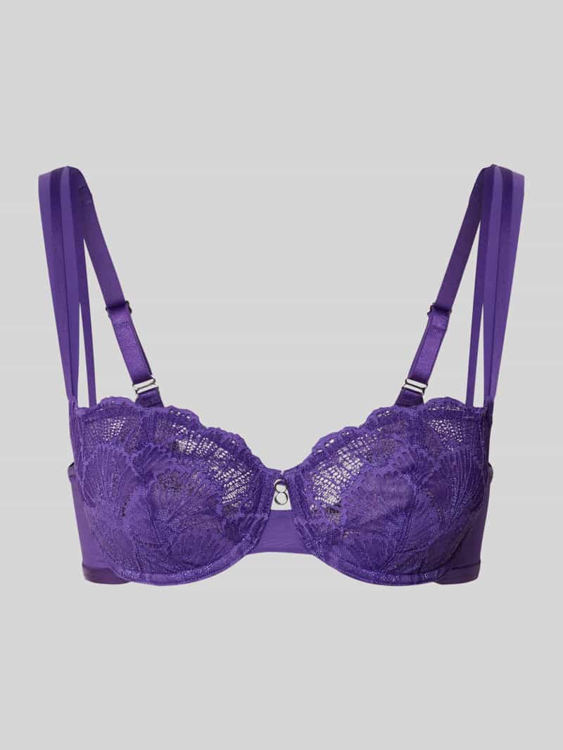 Biustonosz typu balkonetka z obszyciem koronką