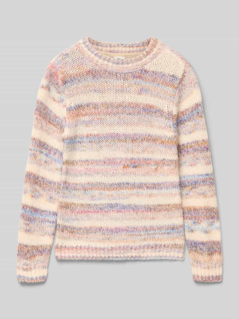 Sweter z dzianiny o kroju regular fit ze wzorem na całej powierzchni