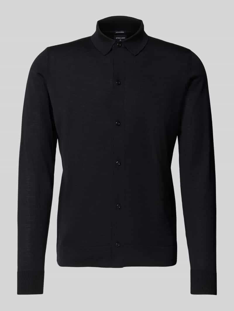 Kurtka o kroju regular fit z dzianiny z czystej żywej wełny model ‘MAREK’