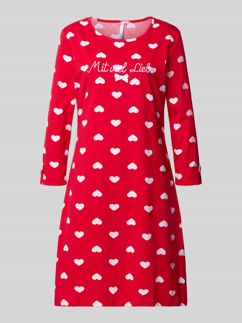 Koszula nocna o kroju relaxed fit z wyhaftowanym napisem