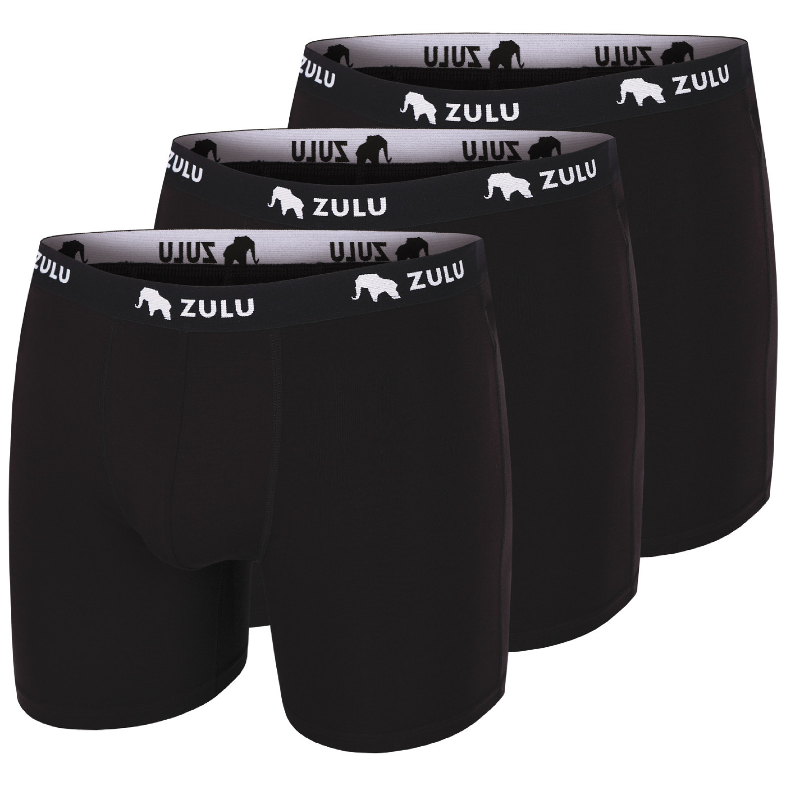 Męskie bokserki Zulu Bambus 210 6in 3-pack Rozmiar: L / Kolor: czarny