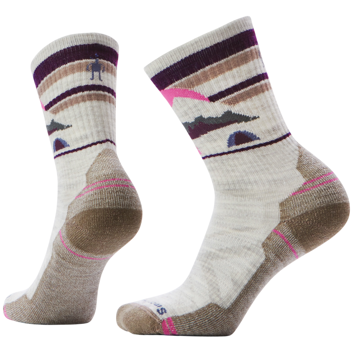 Skarpety damskie Smartwool W Hike Light Cushion Mountain Moon Crew Rozmiar skarpet: 37-41 / Kolor: brązowy