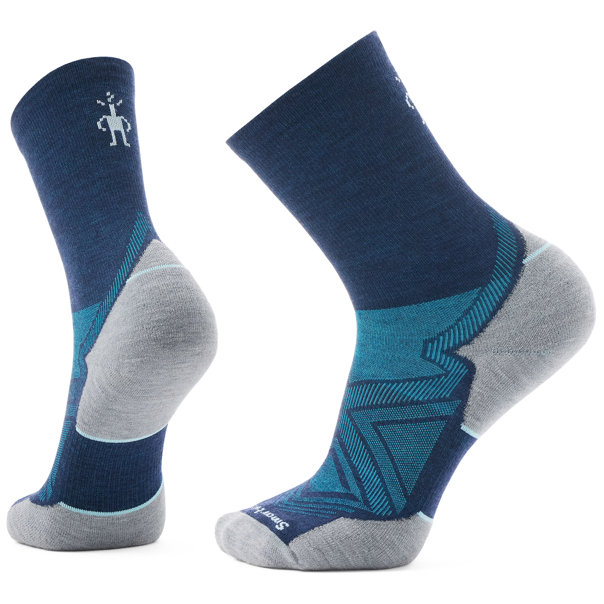 Skarpetki Smartwool Run Targeted Cushion Mid Crew Socks Rozmiar skarpet: 46-49 / Kolor: niebieski/szary