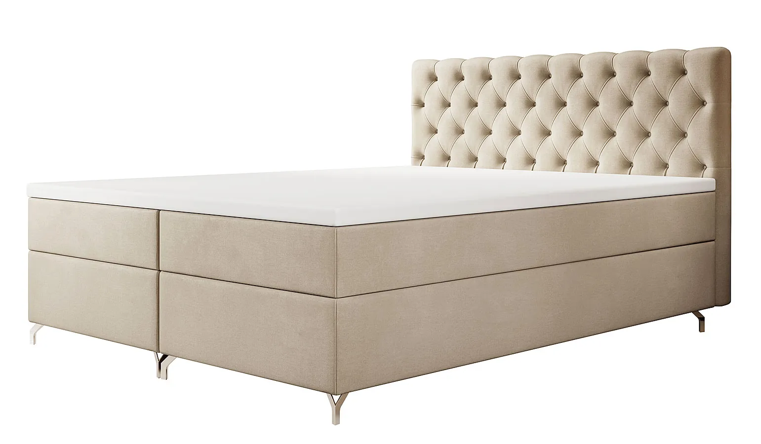 Beżowe pikowane łózko kontynentalne 4 rozmiary L1-N11