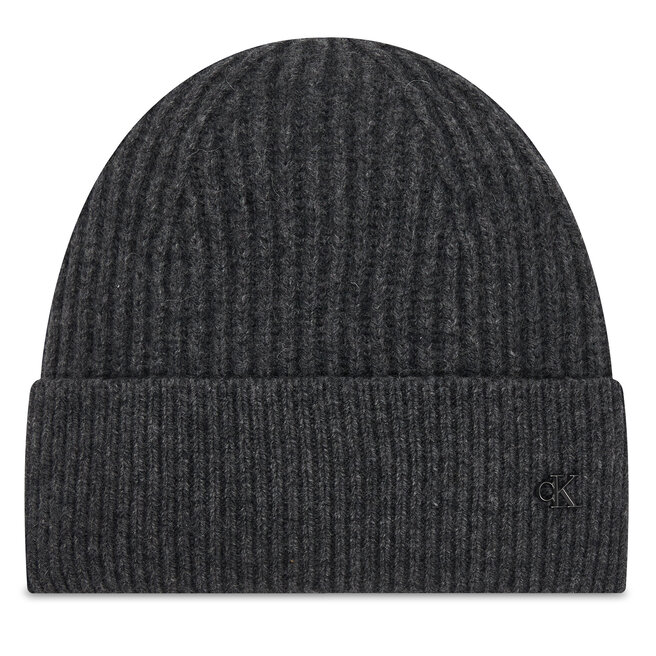 Czapka Calvin Klein Ck Metal Wool Beanie LV04D8032G Szary