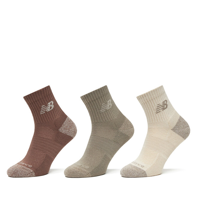 Zestaw 3 par wysokich skarpet unisex New Balance Active Cushion Quarter Socks LAS35204AS Kolorowy