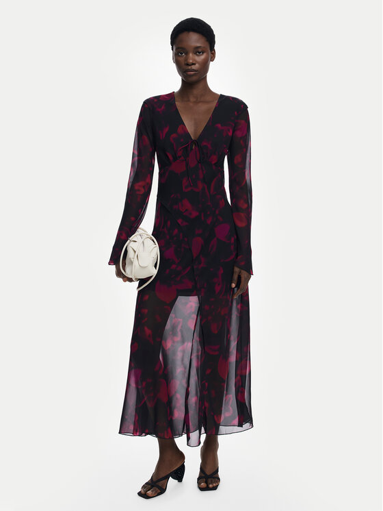 Desigual Sukienka koktajlowa Ratan 25WWVW24 Bordowy Regular Fit