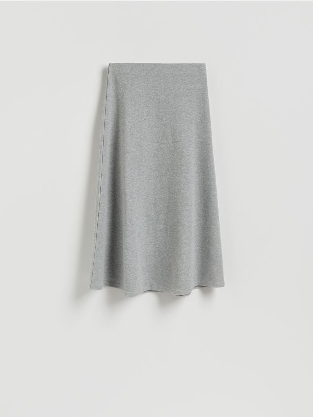 Reserved - Dzianinowa spódnica midi - ciemnoszary