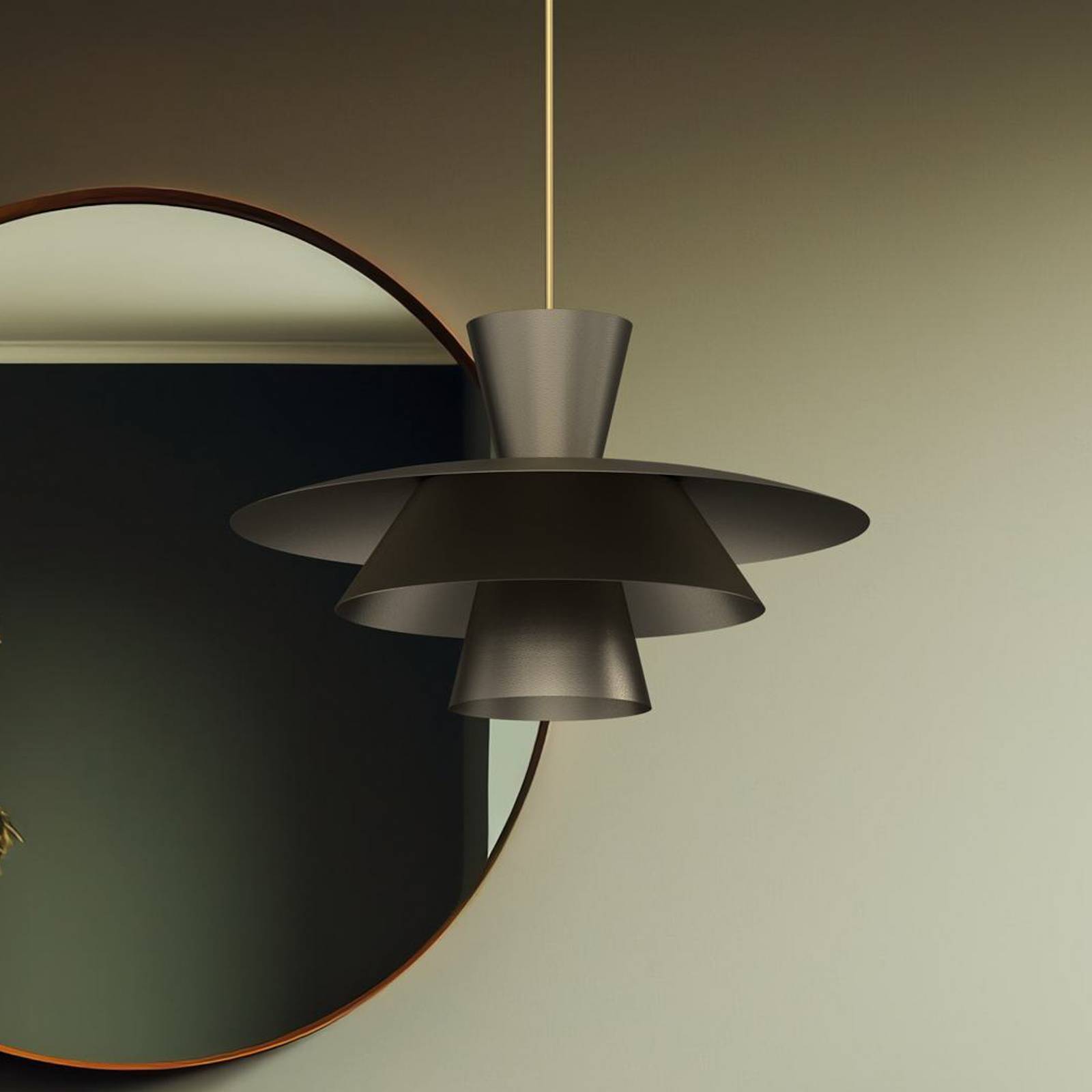 Luminex Lampa wisząca Plato, możliwość ściemniania, aluminiowy / szary / cynkowy, salon / jadalnia, metal, nowoczesny