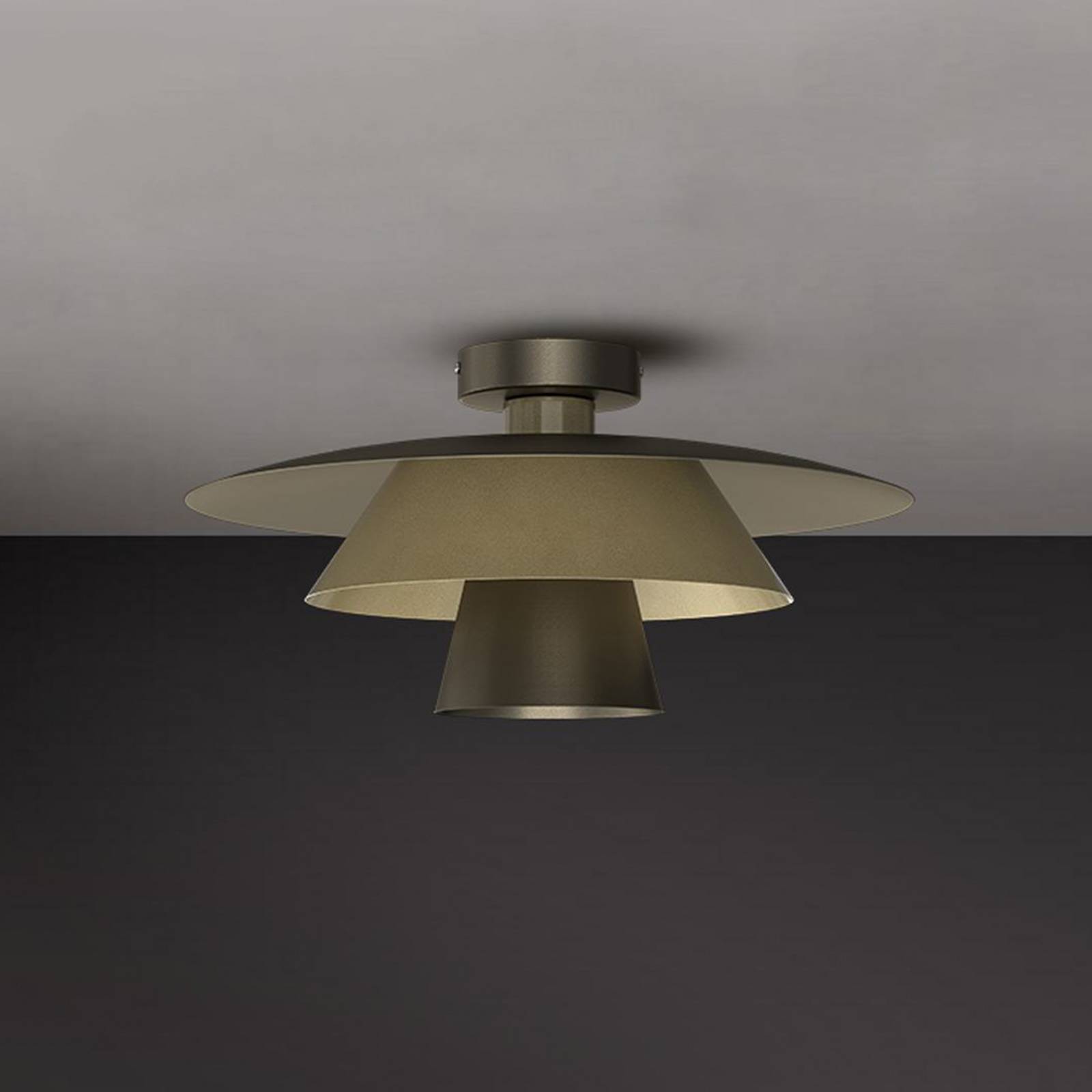 Luminex Lampa sufitowa Plato, możliwość ściemniania, aluminiowy / szary / cynkowy, salon / jadalnia, metal, nowoczesny