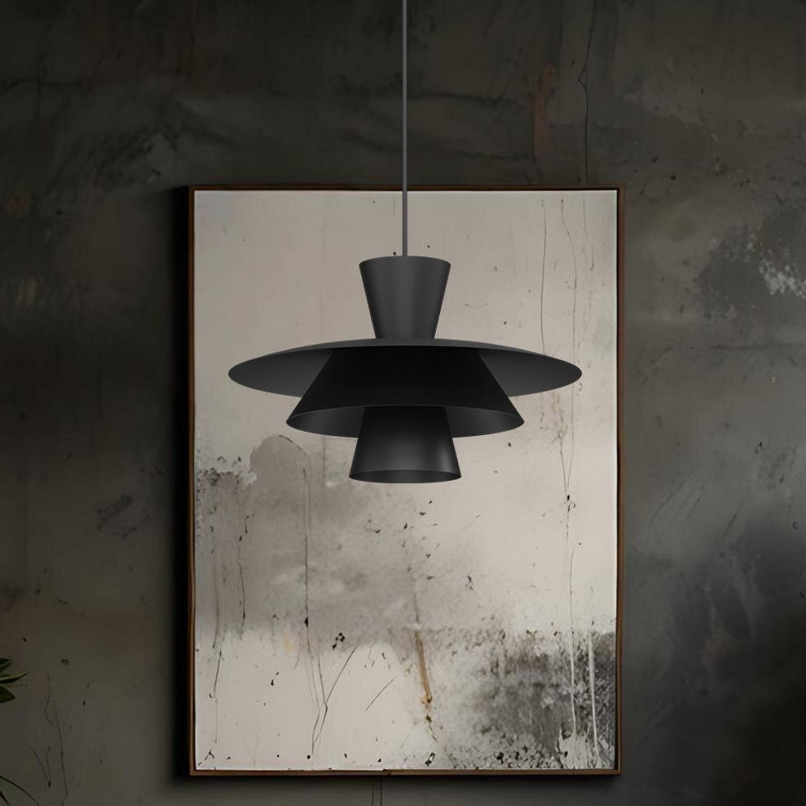 Luminex Lampa wisząca Plato, możliwość ściemniania, czarny, salon / jadalnia, metal, nowoczesny