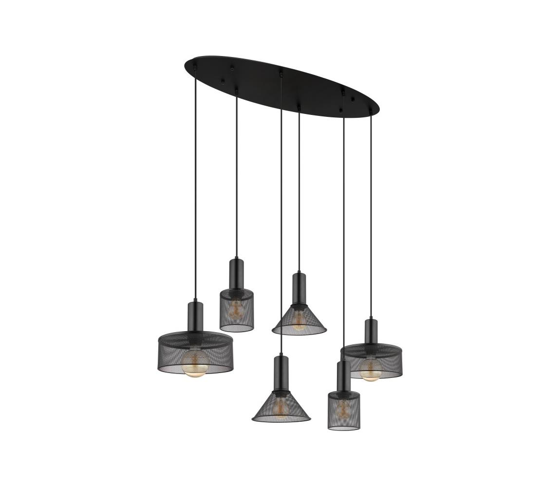 Globo 15648-6H - Żyrandol na lince JEDD 6xE27/60W/230V czarny