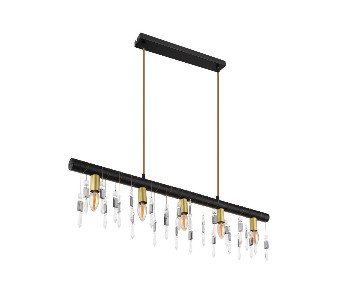 Globo 15532-5HB - Żyrandol na lince KIRA 5xE14/40W/230V czarny