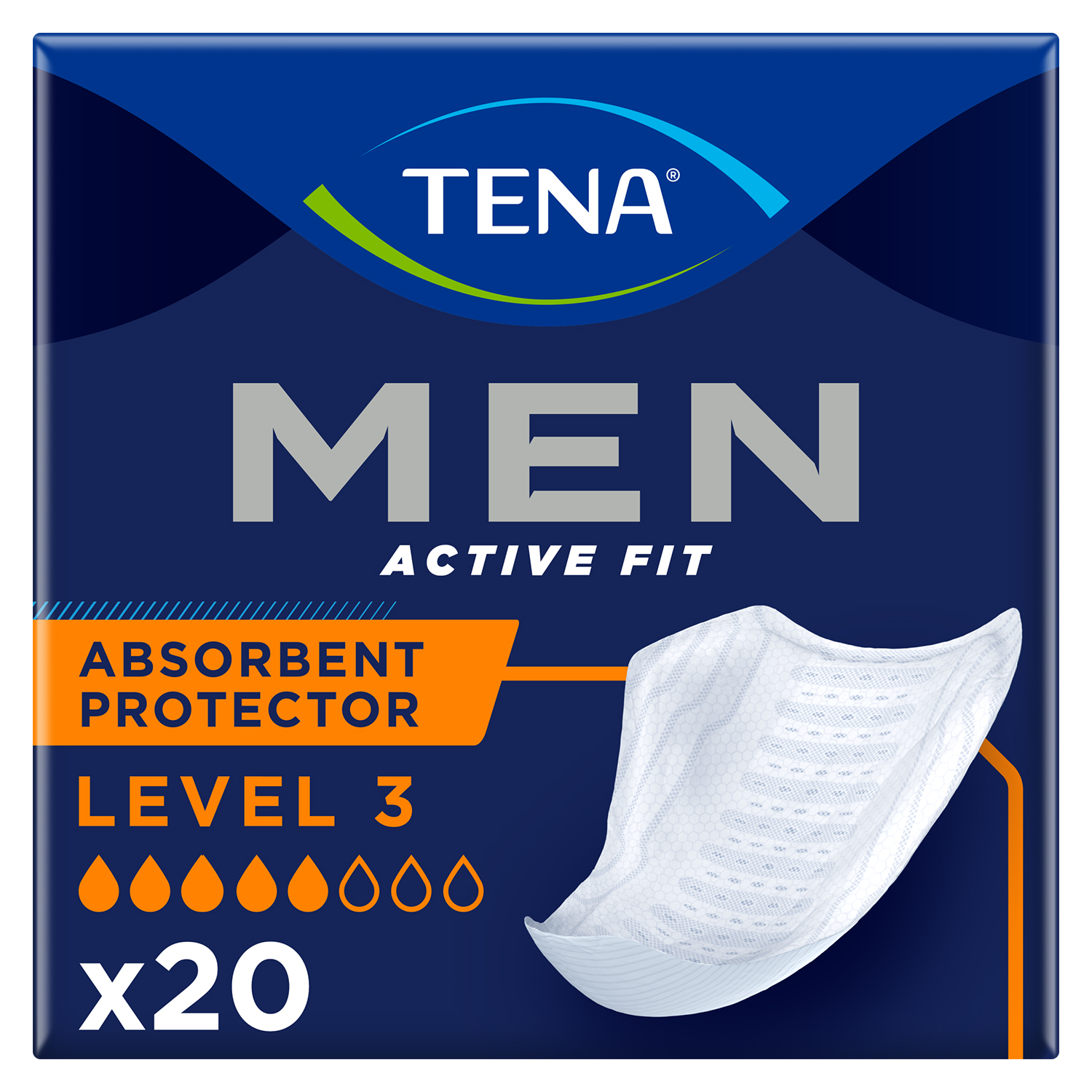 Tena Men Active Fit, wkładki anatomiczne dla mężczyzn, Level 3, 20 sztuk USZKODZONE OPAKOWANIE
