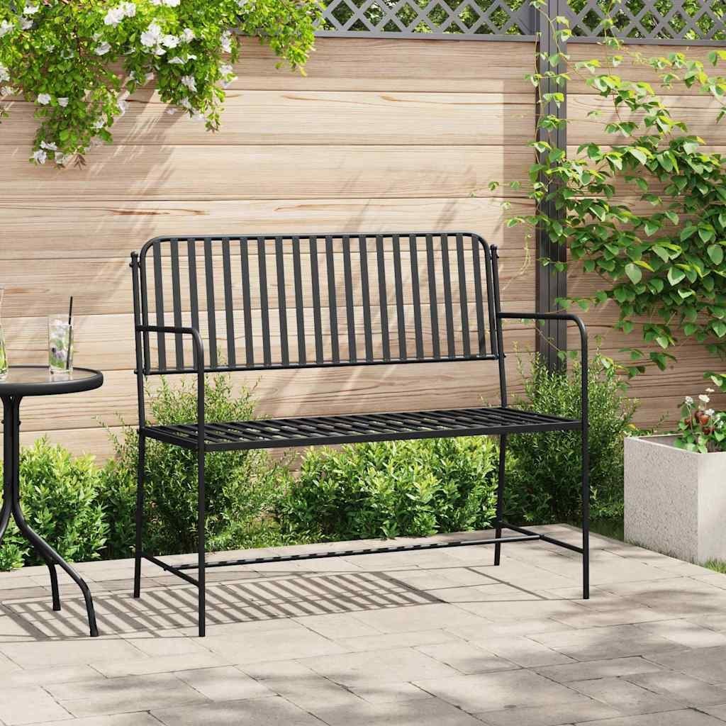 Ławka ogrodowa Czarny 104 x 54 x 93cm Stal