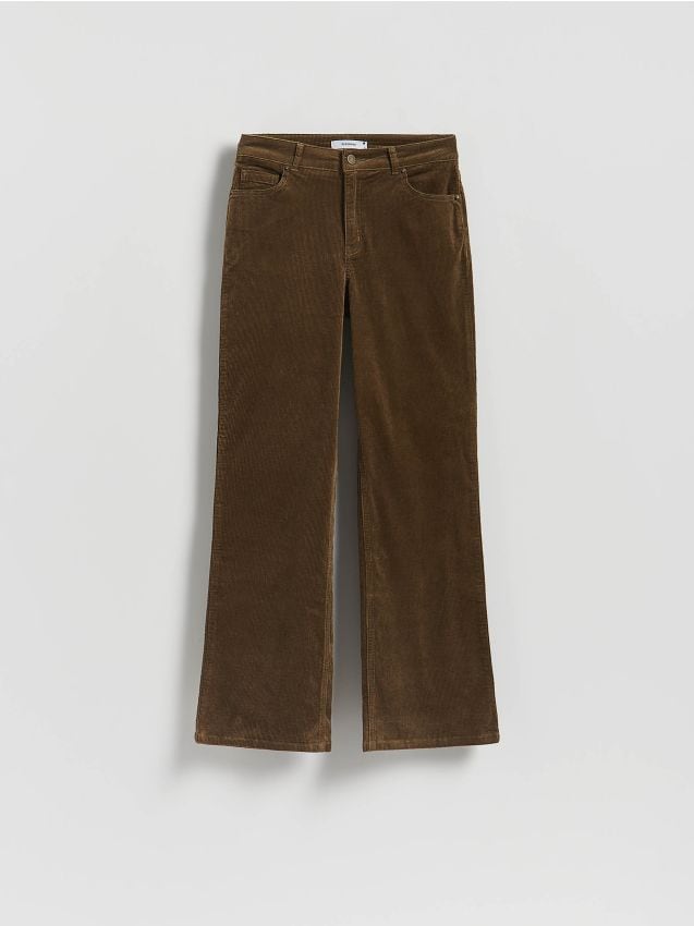 Reserved - Sztruksowe spodnie - oliwkowy